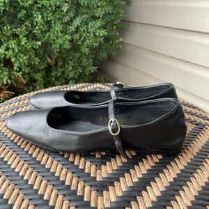 Zara LEATHER BALLET flats size 39/8